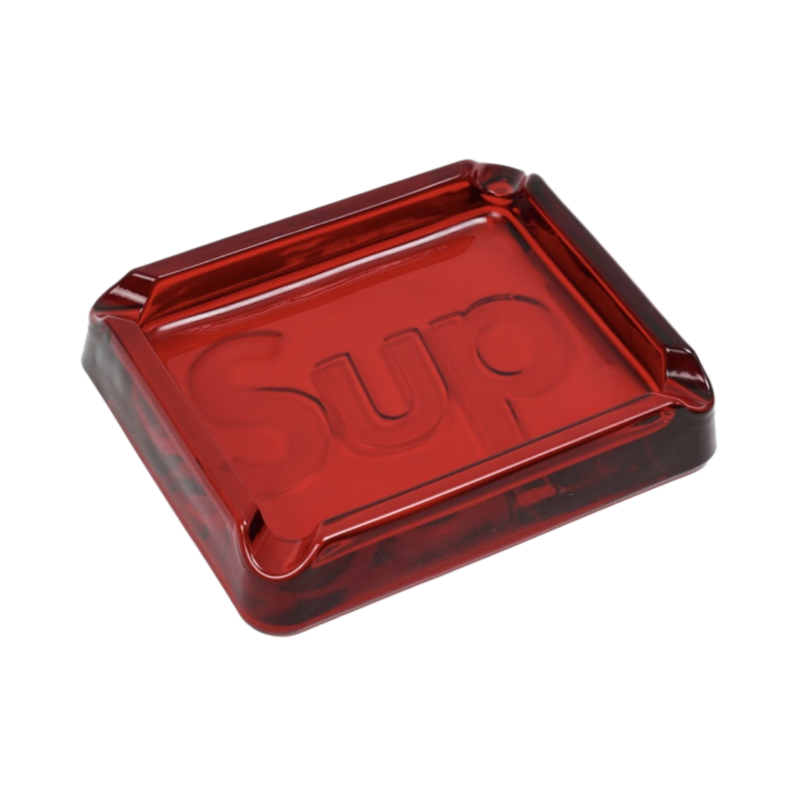 슈프림 디보스드 글래스 애쉬트레이 레드 - 20SS(Supreme Debossed Glass Ashtray Red - 20SS)