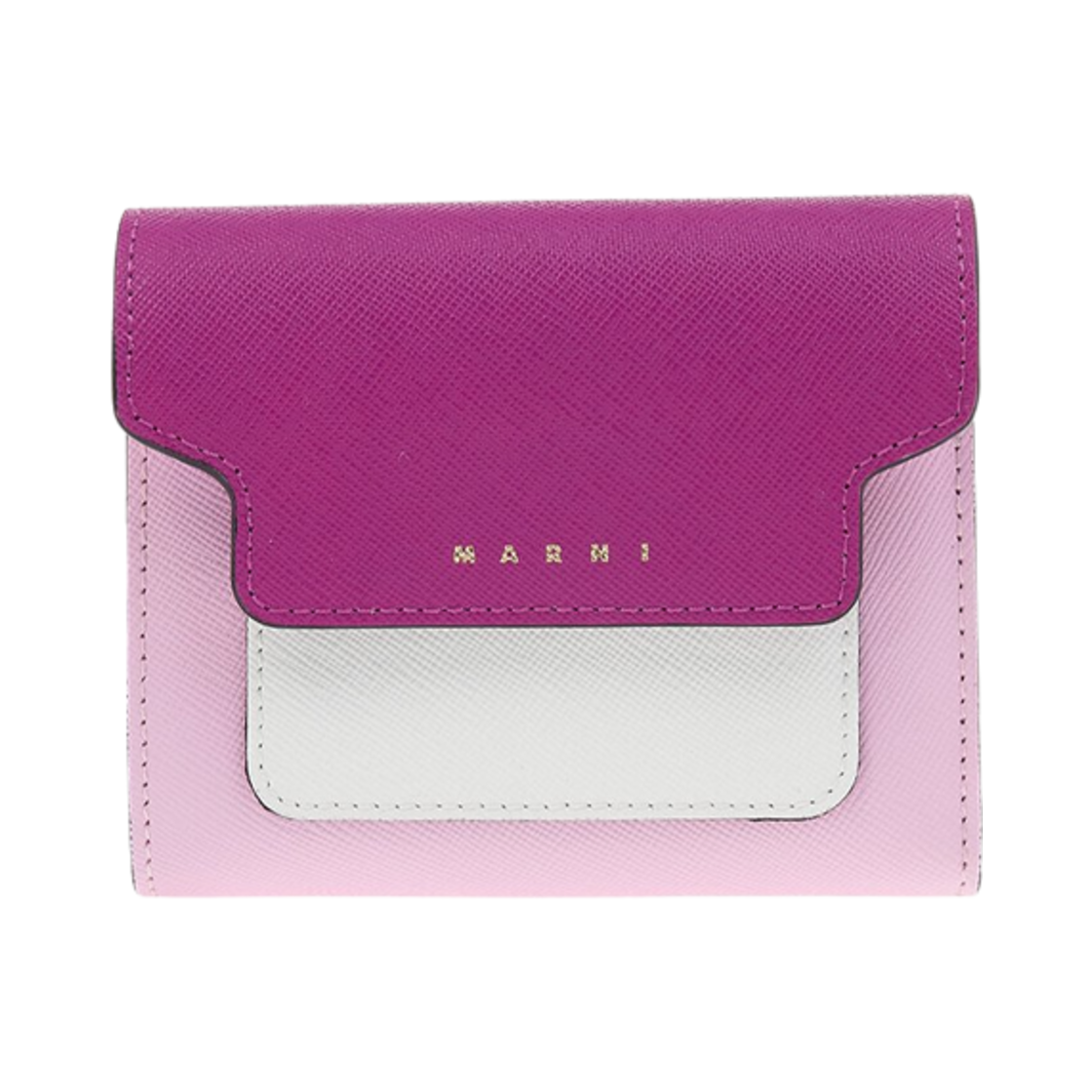 PFMO0052U8-LV520-Z504N Marni Saffiano Tri-Fold Wallet Orchid Rose - 대표 이미지 #1