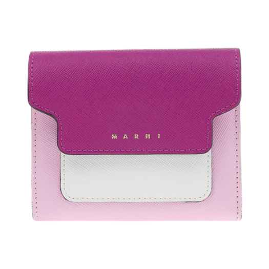 Marni Saffiano Tri-Fold Wallet Orchid Rose