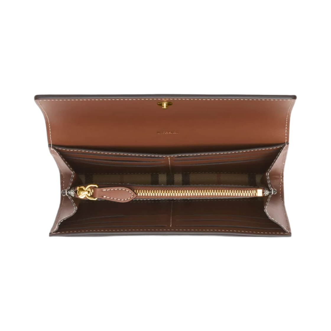 버버리 빈티지 체크 레더 장지갑 아카이브 베이지 탄(Burberry Vintage Check Leather Continental Wallet Archive Beige Tan) - 2