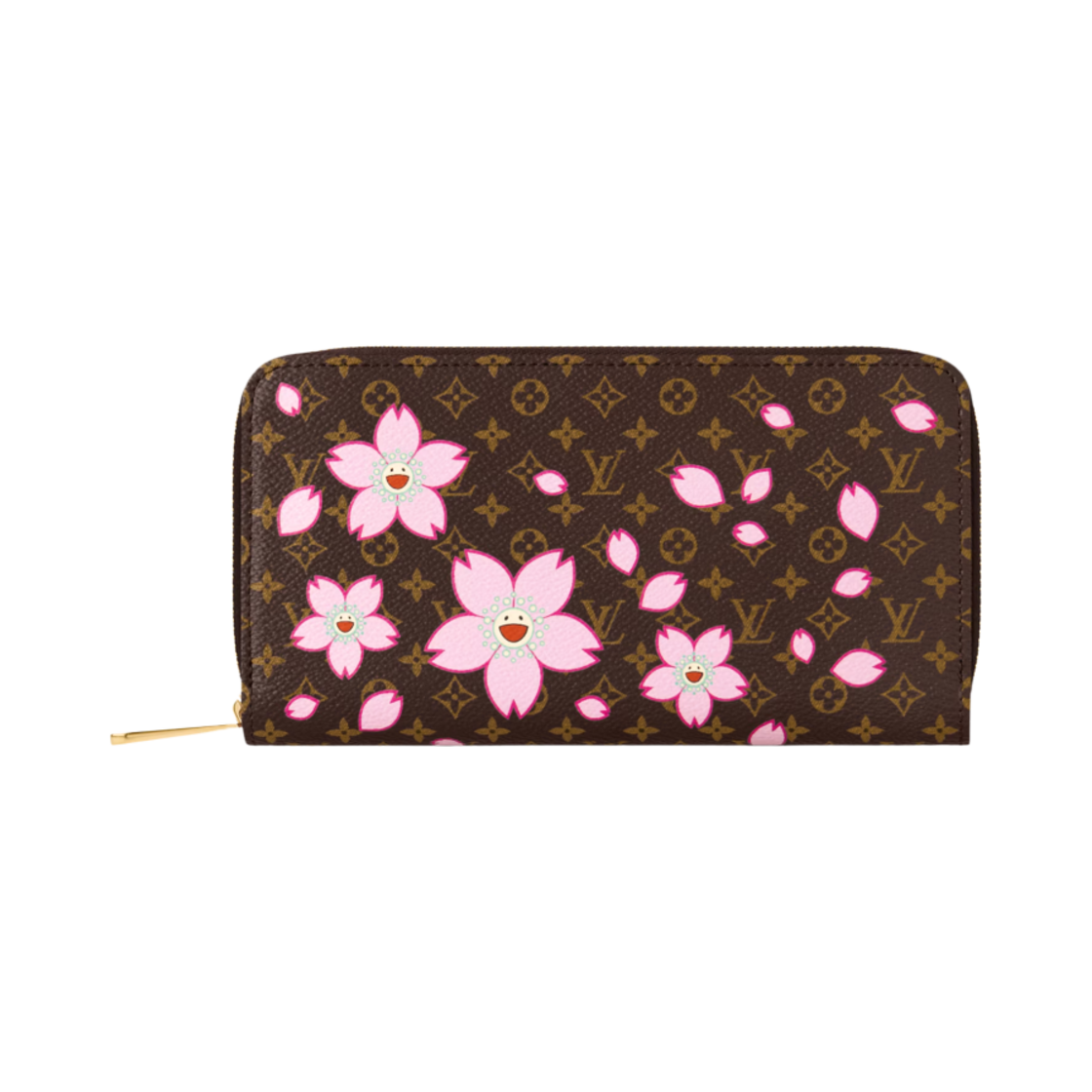 M13433 Louis Vuitton x Murakami Takashi Zippy Wallet Sakura Brown