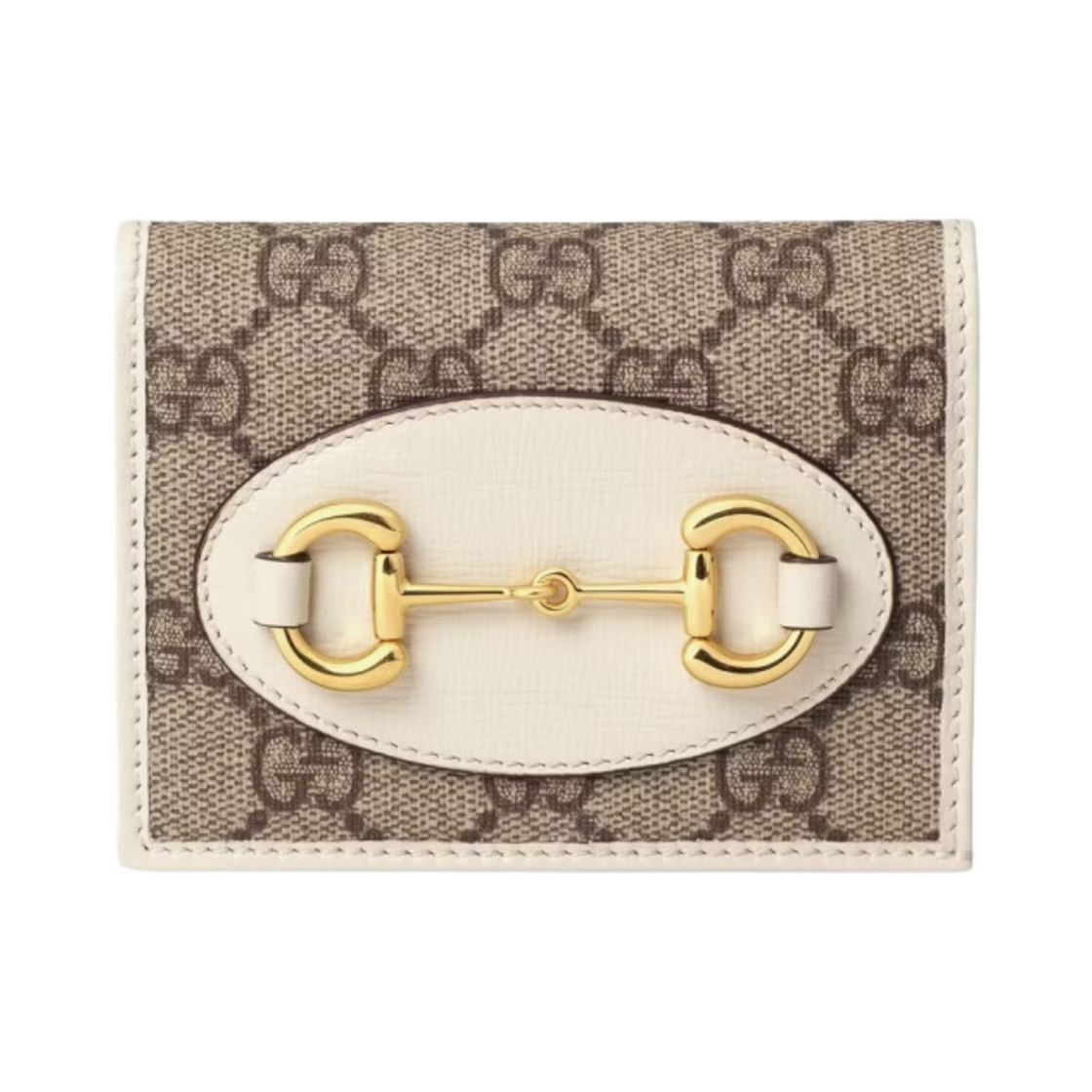 621887-92TCG-9761 Gucci Horsebit 1955 Card Case Wallet White - 대표 이미지 #1