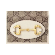 Gucci Horsebit 1955 Card Case Wallet White