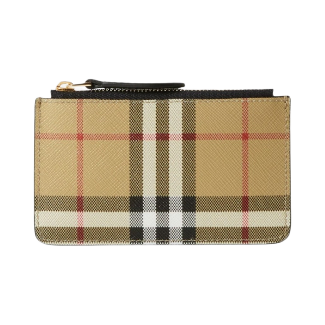 8058472 Burberry Vintage Check Coin Case with Strap Archive Beige Black