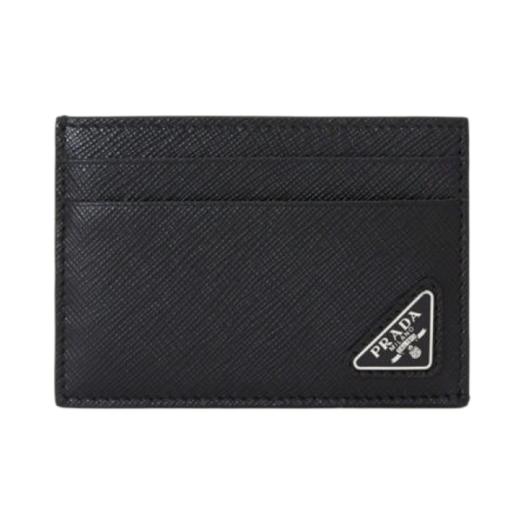 2MC047-QHH-F0002 Prada Saffiano Leather Money Clip Card Holder Black