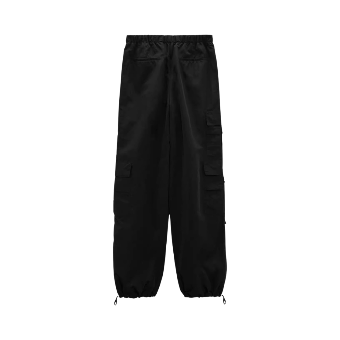 (W) 자라 나일론 블렌드 파라슈트 팬츠 블랙((W) Zara Nylon Blend Parachute Pants Black) - 2