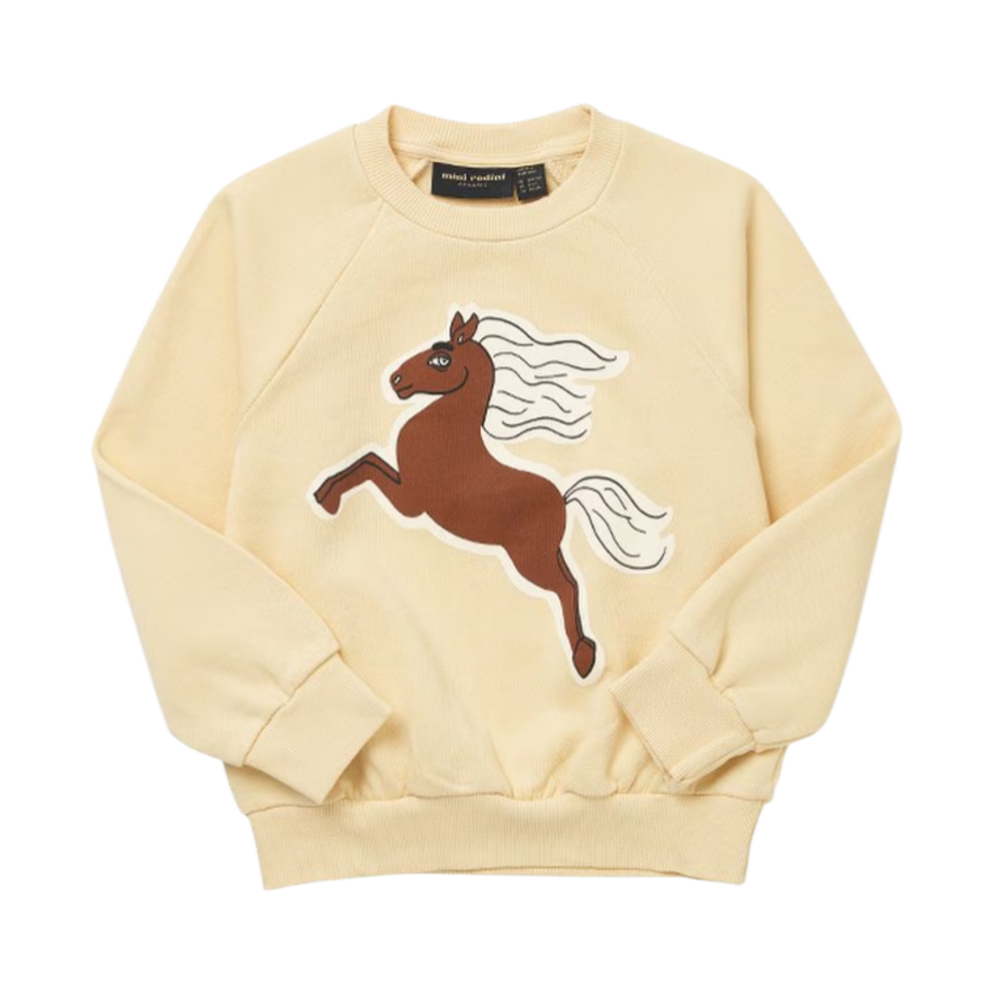 2272015523 (Kids) Mini Rodini Horse Sweatshirt Light Yellow