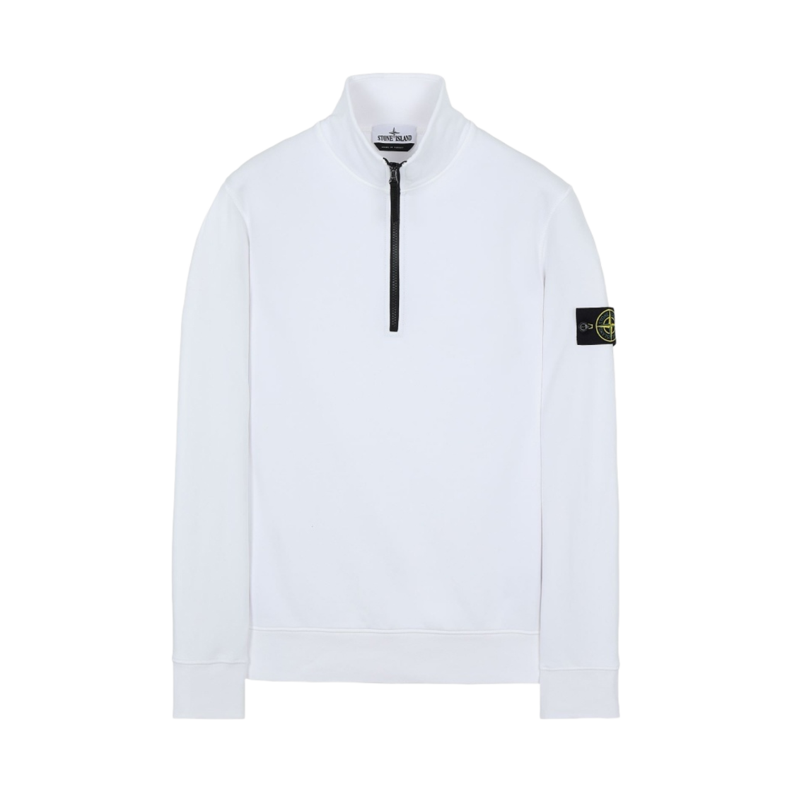 스톤 아일랜드 61951 코튼 플리스 가먼트 다이드 하프 집 스웨트셔츠 화이트 - 22SS(Stone Island 61951 Cotton Fleece Garment Dyed Half Zip Sweatshirt White - 22SS) - 1