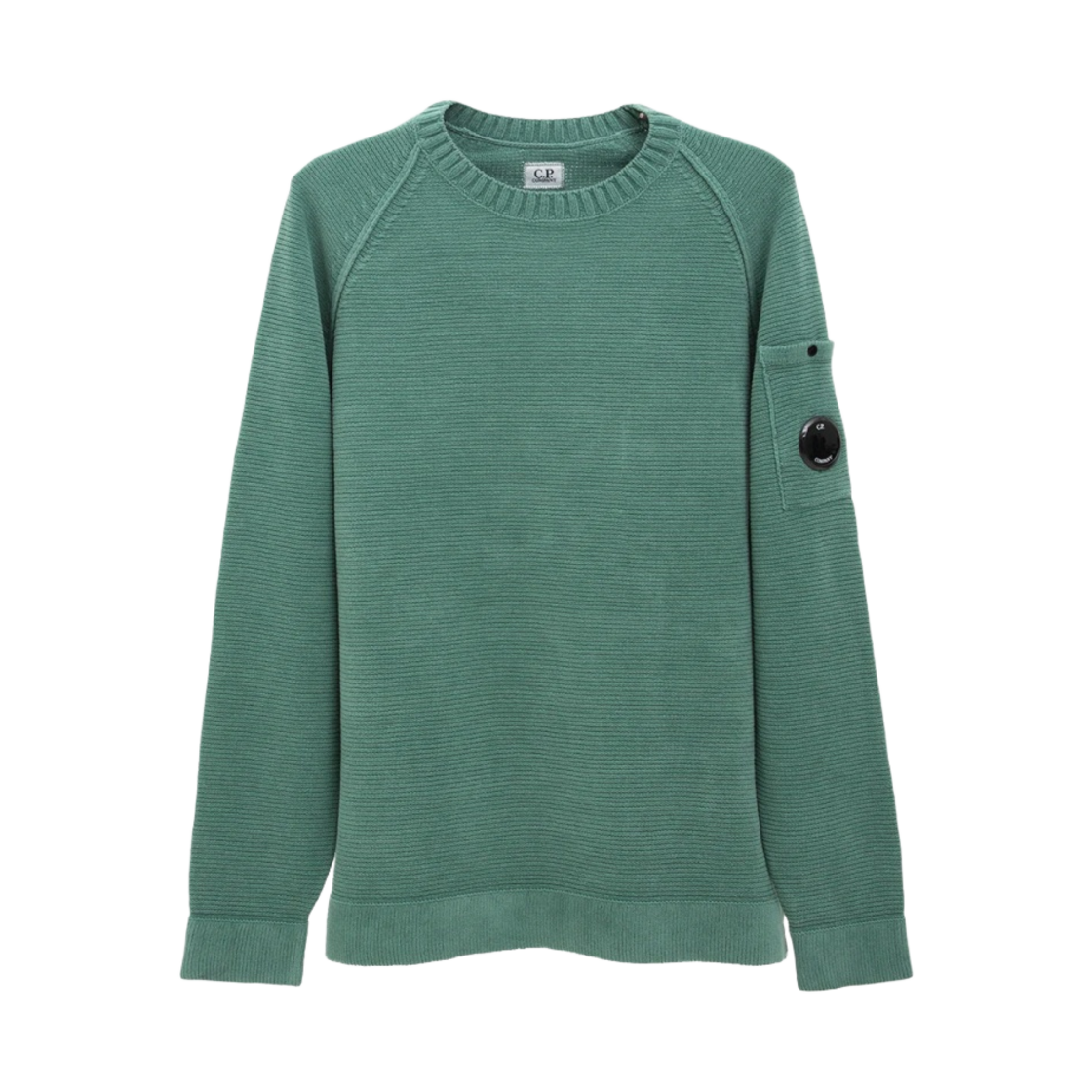 C.P. 컴퍼니 셔닐 코튼 니트 프로스티 스프러스 그린 - 23SS(C.P. Company Chenille Cotton Knit Frosty Spruce Green - 23SS) - 1