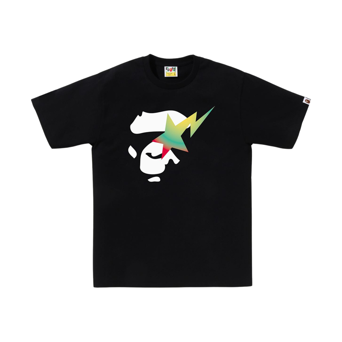 베이프 그라데이션 온 에이프 페이스 스타 티셔츠 블랙(BAPE Gradation On Ape Face Sta T-Shirt Black) - 1