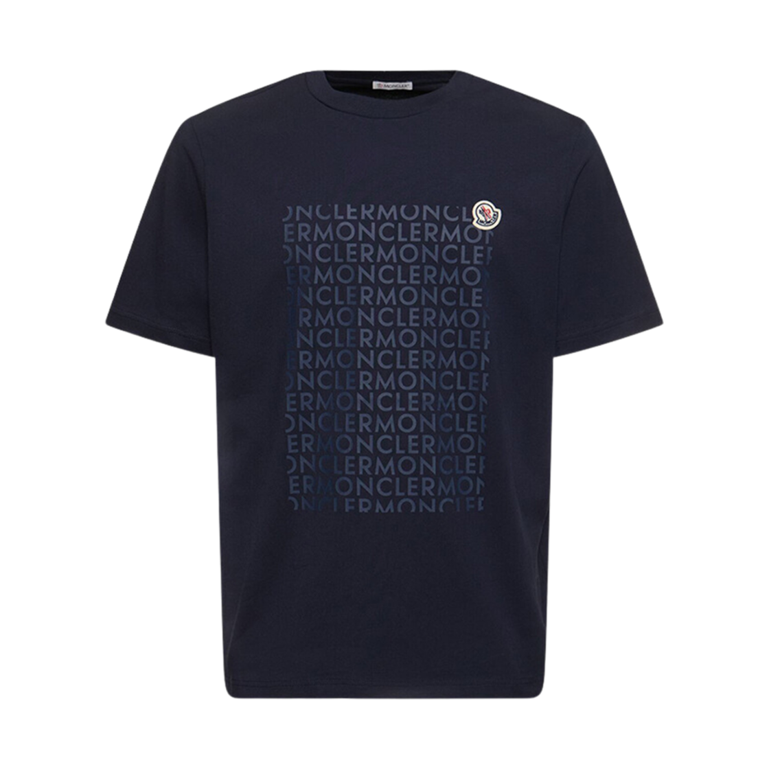 몽클레르 텍스트 프린트 로고 티셔츠 네이비 블루 - 24FW(Moncler Text Print Logo T-Shirt Navy Blue - 24FW) - 1