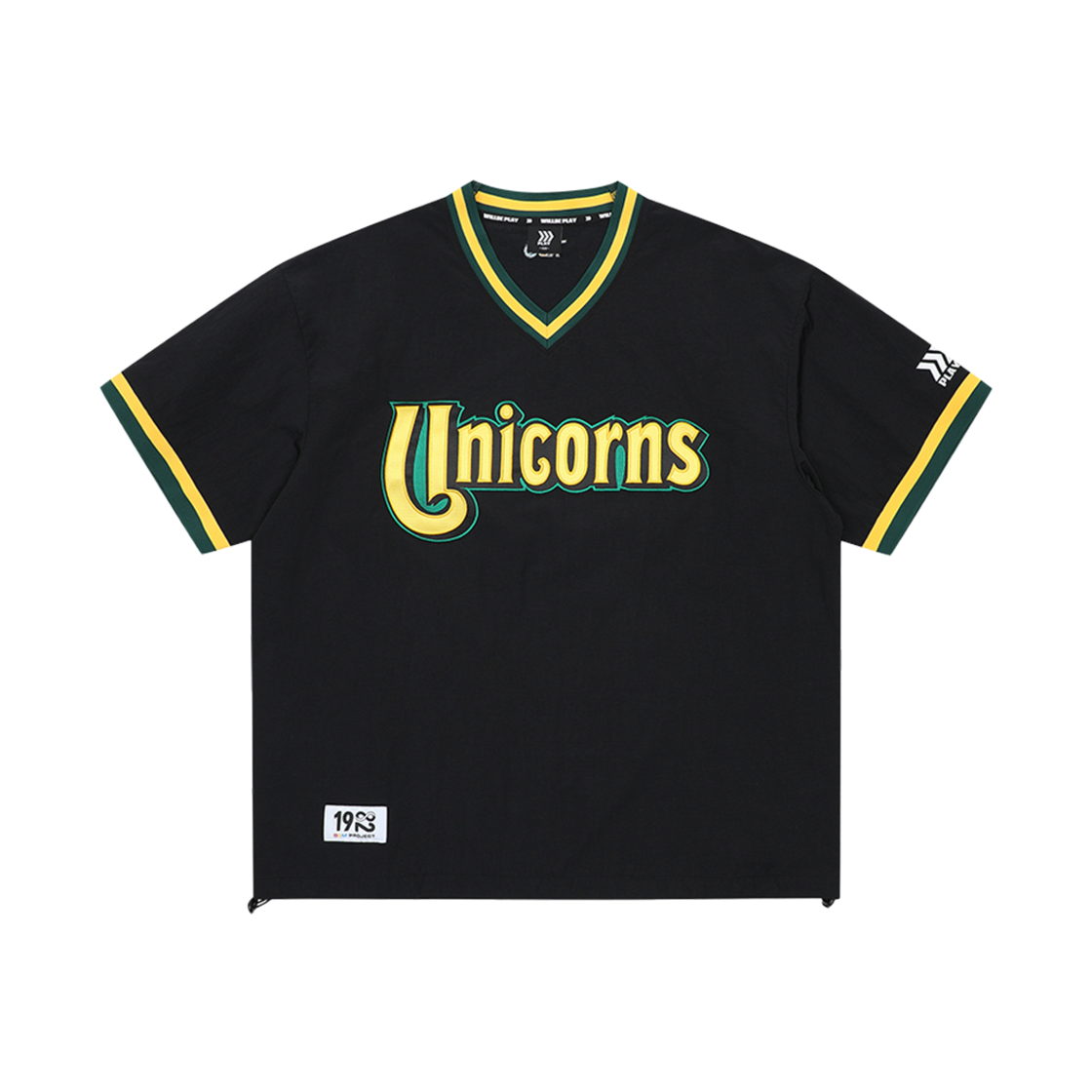 윌비플레이 유니콘스 블랙 오버핏 반팔 아노락(WILLBE PLAY Unicorns Overfit Anorak Black)