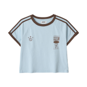 AEAE Athlete Stripe Half T-shirts Skyblue