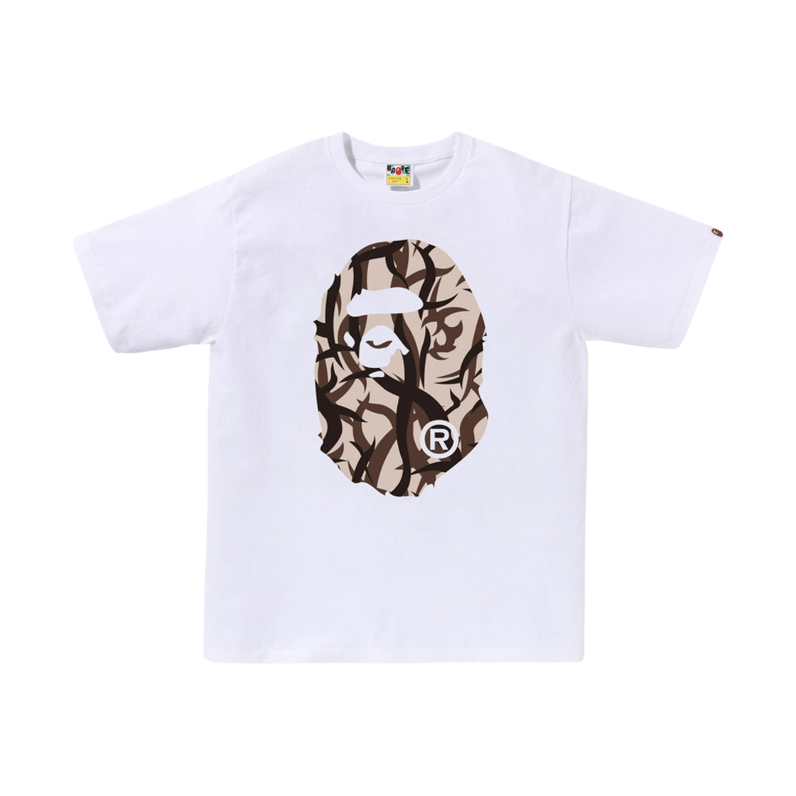 - BAPE Trial Camo Big Ape Head T-Shirt White Beige