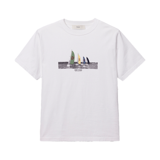 UDTS5B134OW_M_ Dunst Unisex Applique Yacht T-Shrt Off White