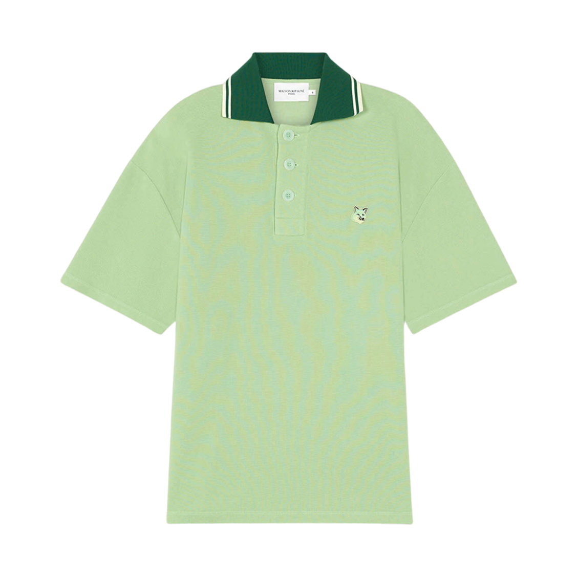 KM00209KJ0104-P300 Maison Kitsune Tonal Fox Head Patch Polo Mint