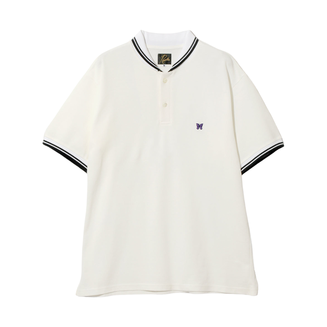 니들스 숄 칼라 코튼 피케 폴로 셔츠 오프 화이트(Needles Shawl Collar Cotton Pique Polo Shirt Off White)