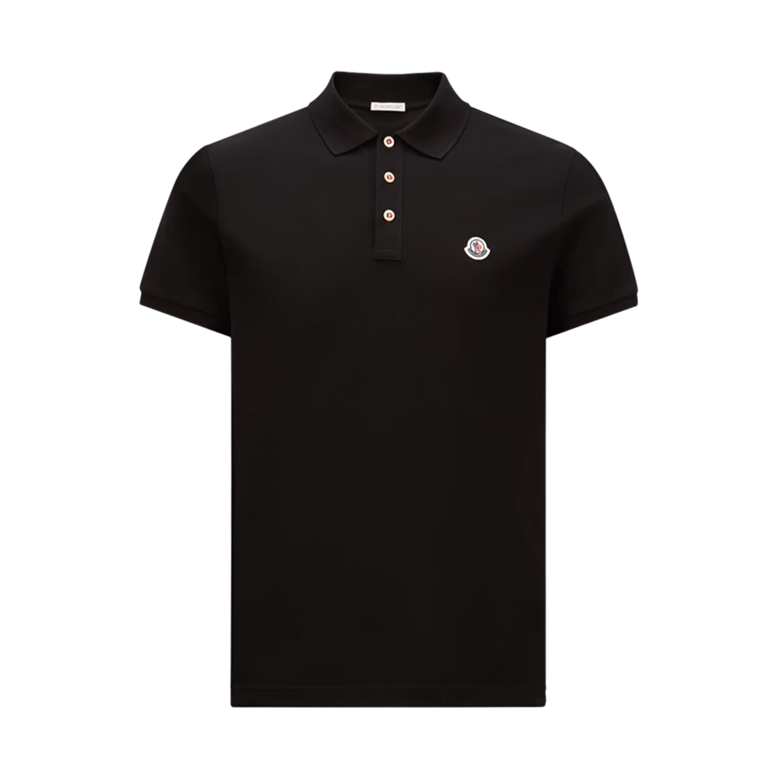 몽클레르 로고 패치 코튼 폴로 티셔츠 블랙 - 25SS(Moncler Logo Patch Cotton Polo T-Shirt Black - 25SS)