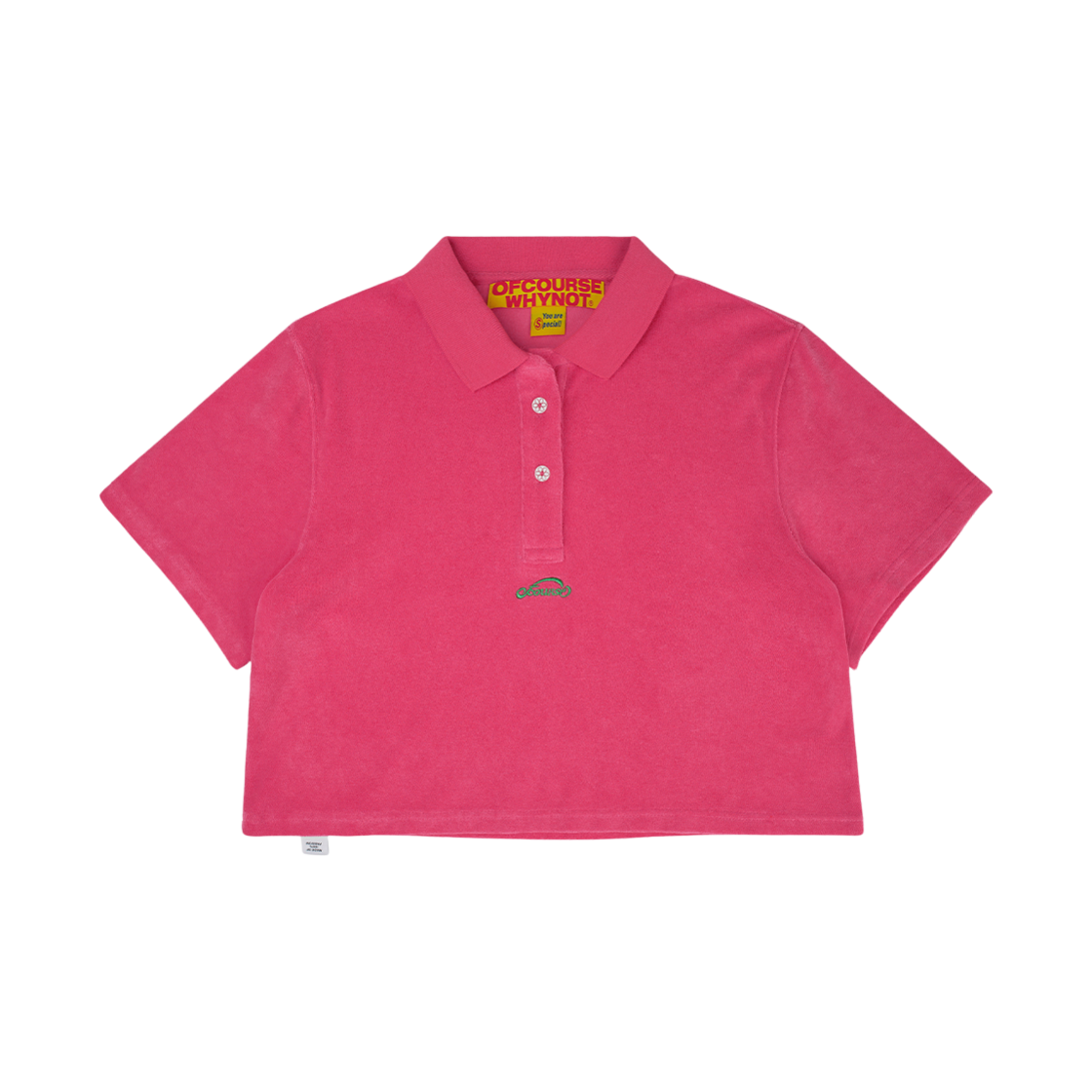 OW42TCF08_P ofcoursewhynot Everyday Holiday Cropped Polo Pink