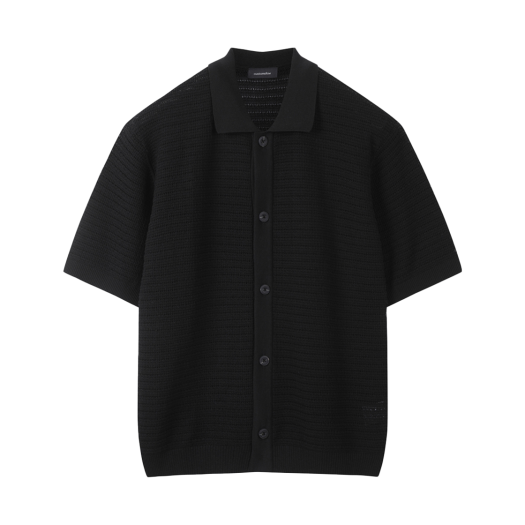 CWWAM25312BKX Customellow Mesh Half Sleeve Cardigan Black