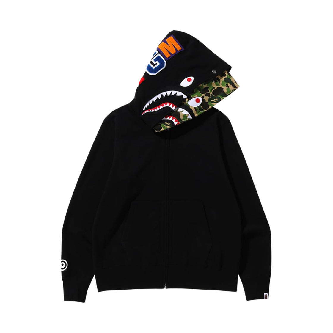 베이프 ABC 카모 샤크 와이드 핏 풀 집 후드 블랙(BAPE ABC Camo Shark Wide Fit Full Zip Hoodie Black) - 2