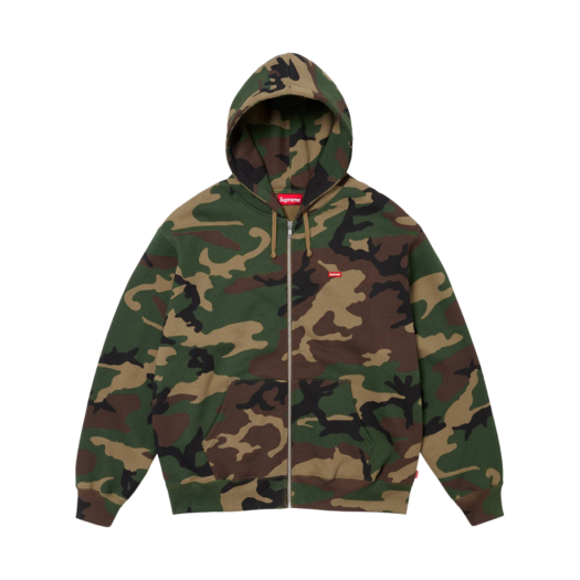 Supreme Small Box Zip Up Hooded Sweatshirt Woodland Camo - 24FW