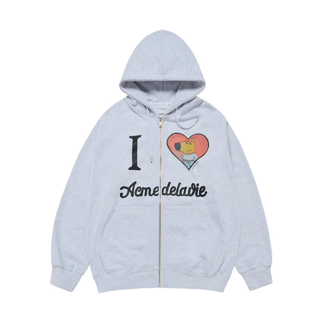 아크메드라비 아이러브유 칠가이 후드 집 업 멜란지(ACME DE LA VIE Iloveyou Chill Guy Hoodie Zip Up Melange)