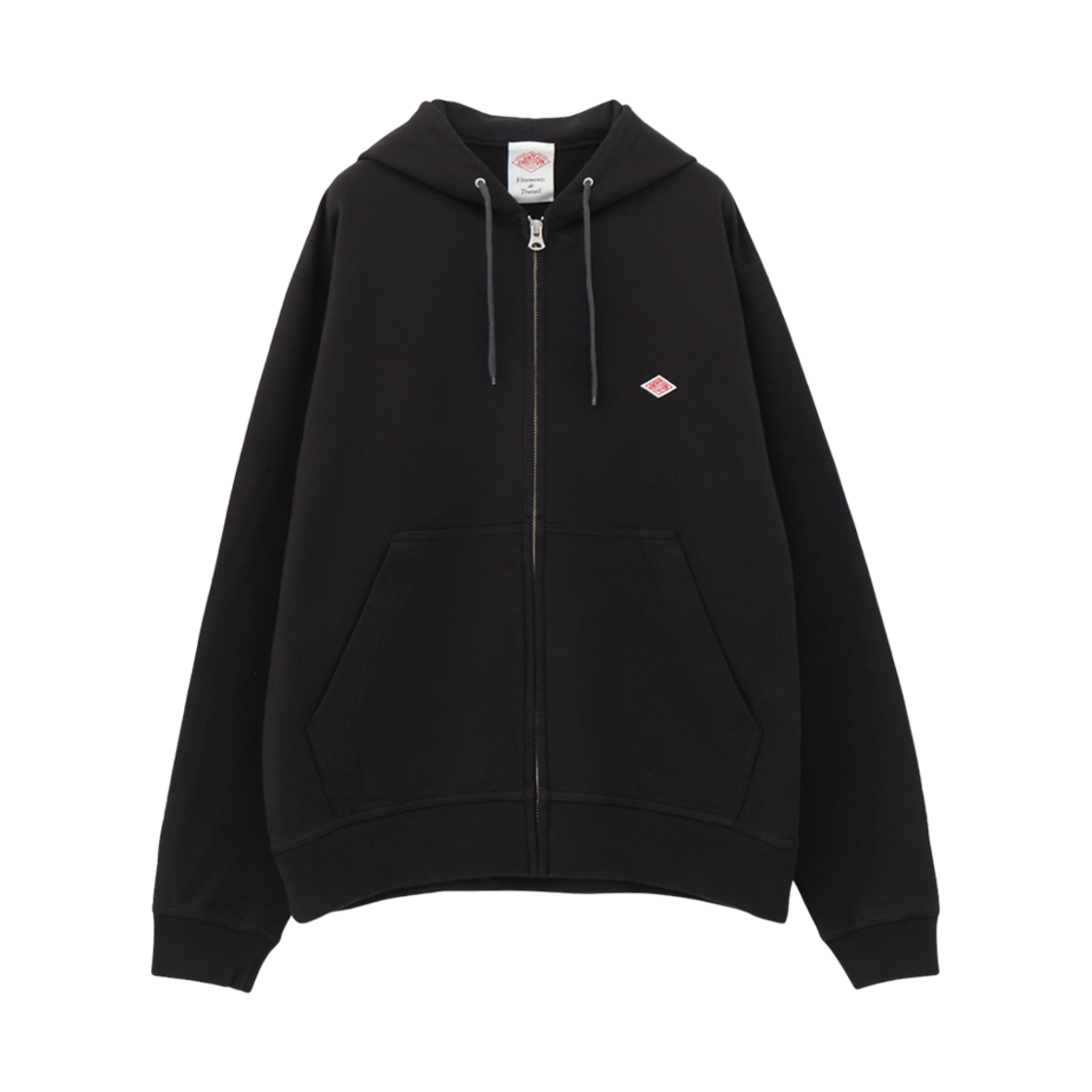 DT-C0407 Danton Cotton Terry Zip Hoodie Charcoal