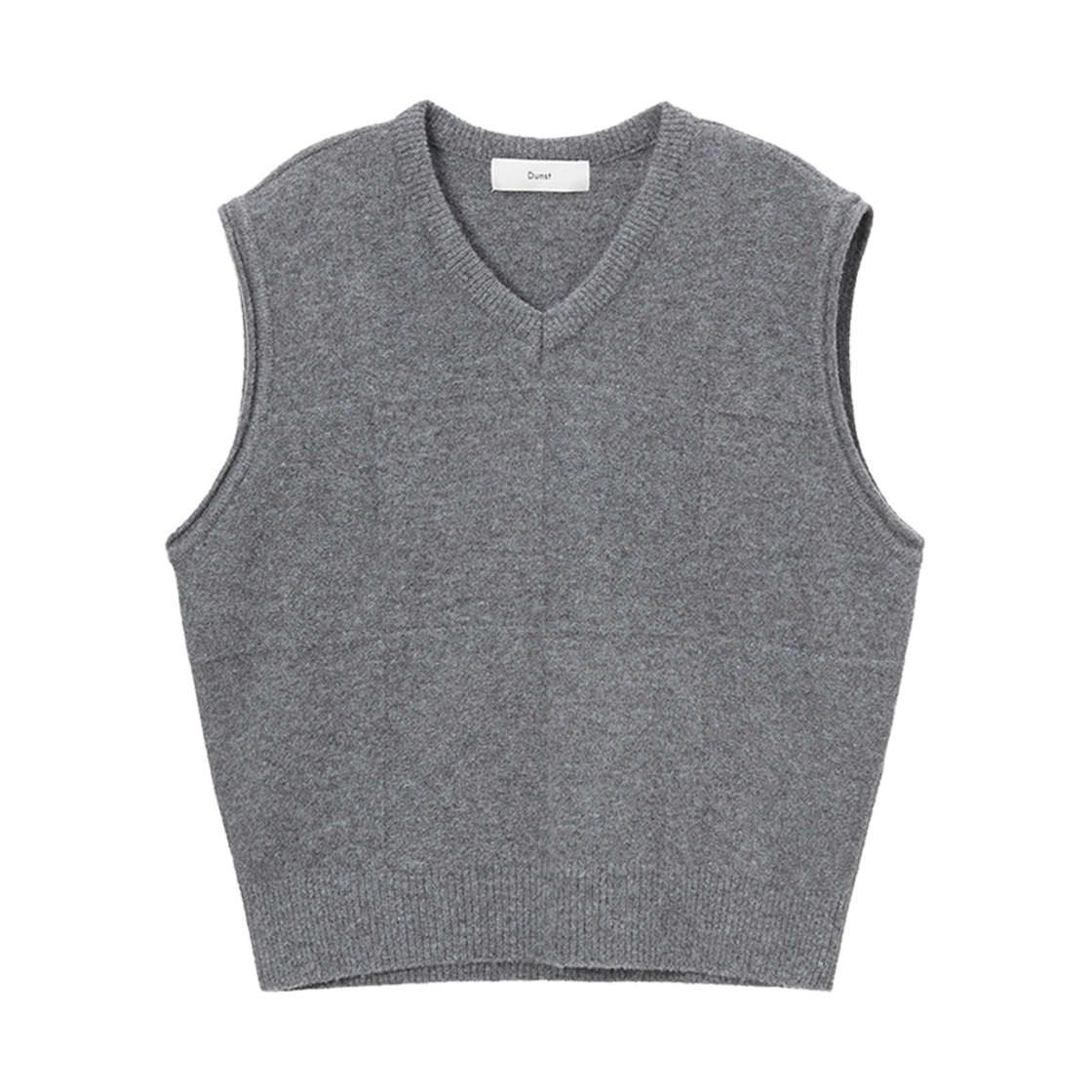 던스트 디바이드 브이넥 울 베스트 멜란지 그레이