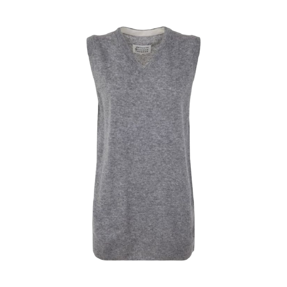 (W) 메종 마르지엘라 램스울 니트 베스트 그레이((W) Maison Margiela Lambswool Knit Vest Grey) - 1