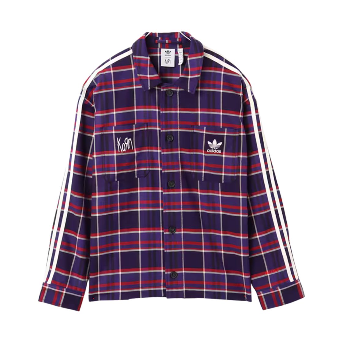 아디다스 x 콘 오버셔츠 퍼플 - KR 사이즈(Adidas x KoRn Overshirt Purple - KR Sizing)