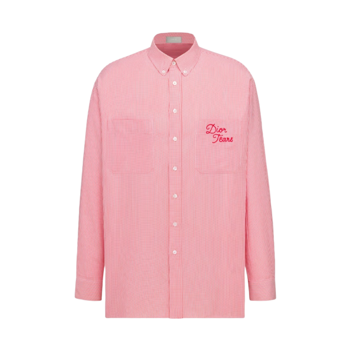디올 x 데님 티어스 디올 티어스 코튼 옥스포드 셔츠 핑크 스트라이프(Dior x Denim Tears Dior Tears Cotton Oxford Shirt Pink Striped) - 1