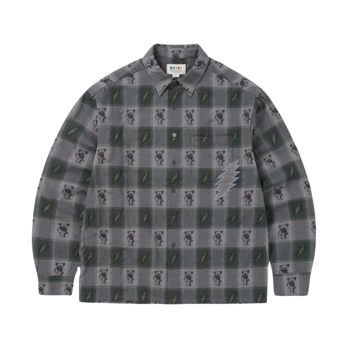 디스이즈네버댓 x 그레이트풀 데드 라이트닝 자카드 셔츠 퍼플