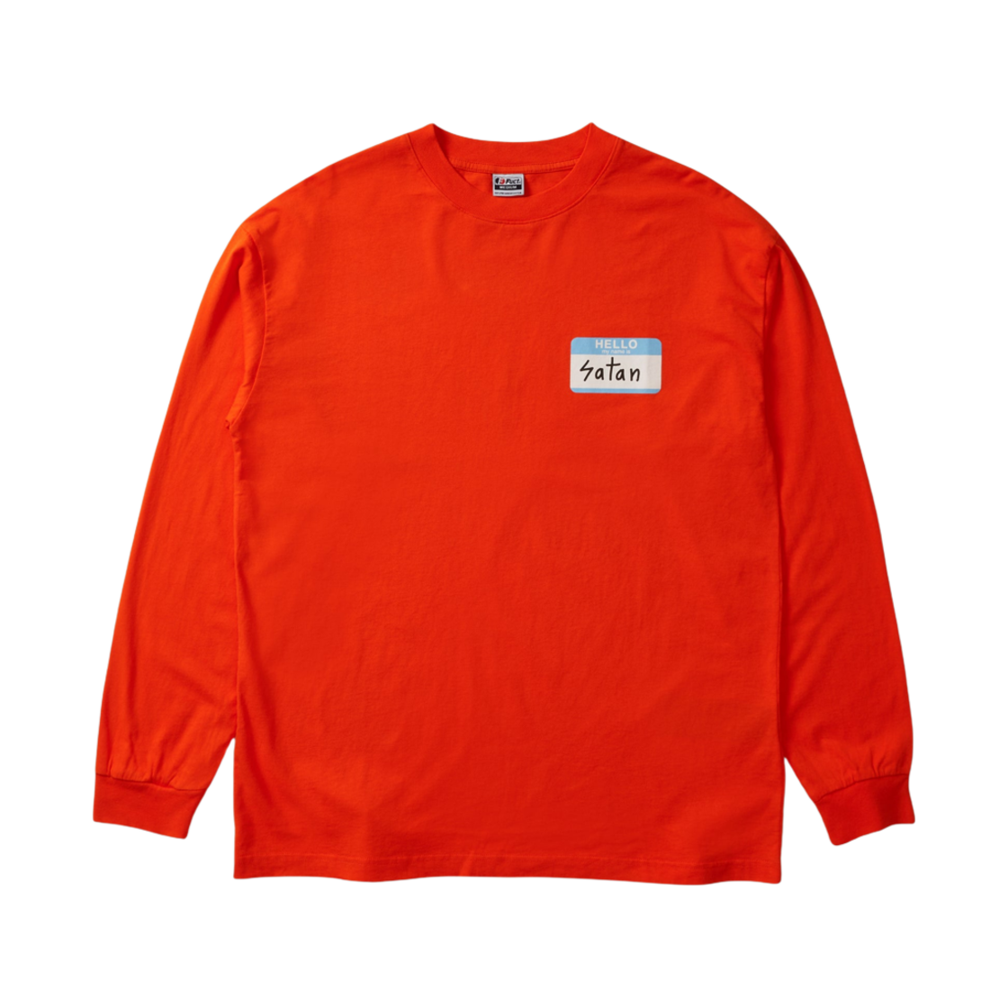퍽트 헬로 마이 네임 이즈 사탄 롱 슬리브 오렌지 - 24SS(Fuct Hello My Name Is Satan Long Sleeve Orange - 24SS)