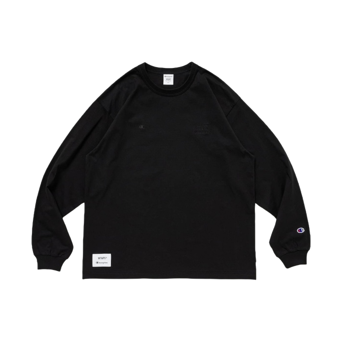 챔피온 x 더블탭스 아카데미 롱슬리브 티셔츠 코튼 블랙