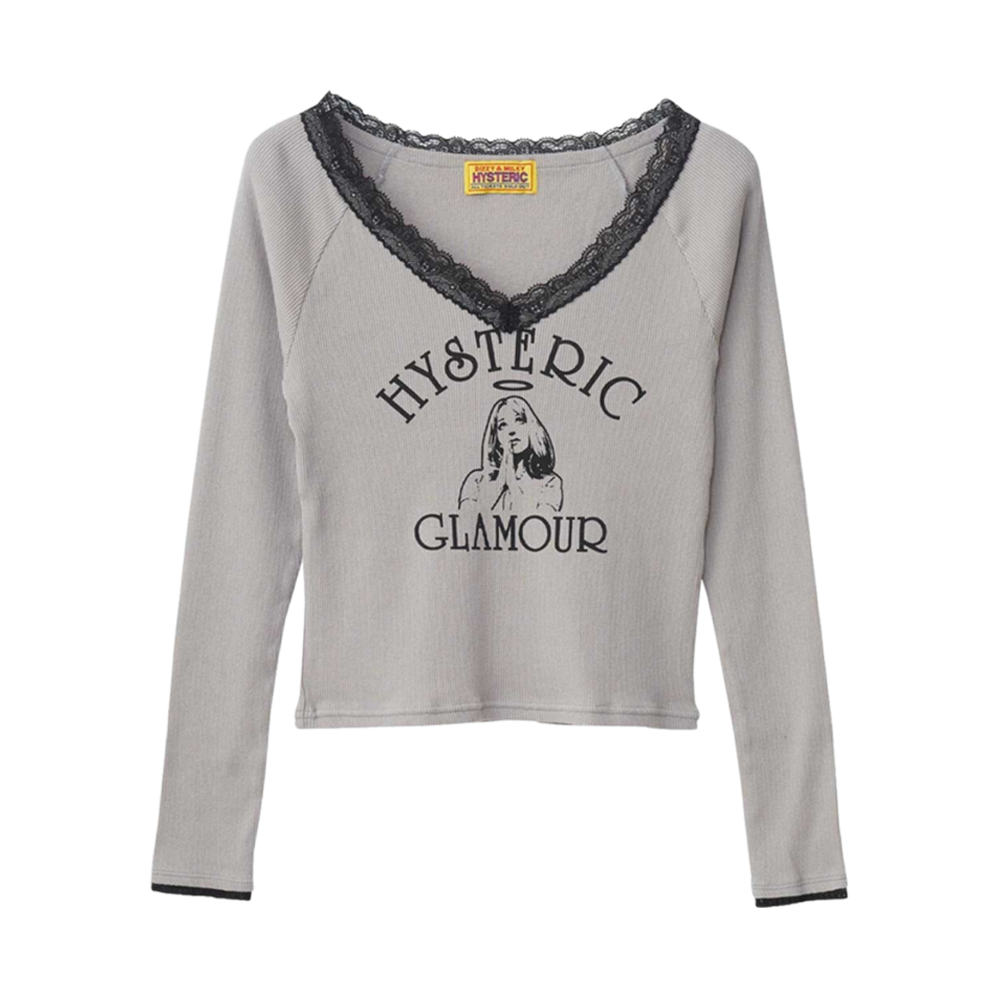 (W) 히스테릭 글래머 히스테릭 엔젤 숏 티셔츠 그레이((W) Hysteric Glamour Hysteric Angel Short T-Shirt Gray)