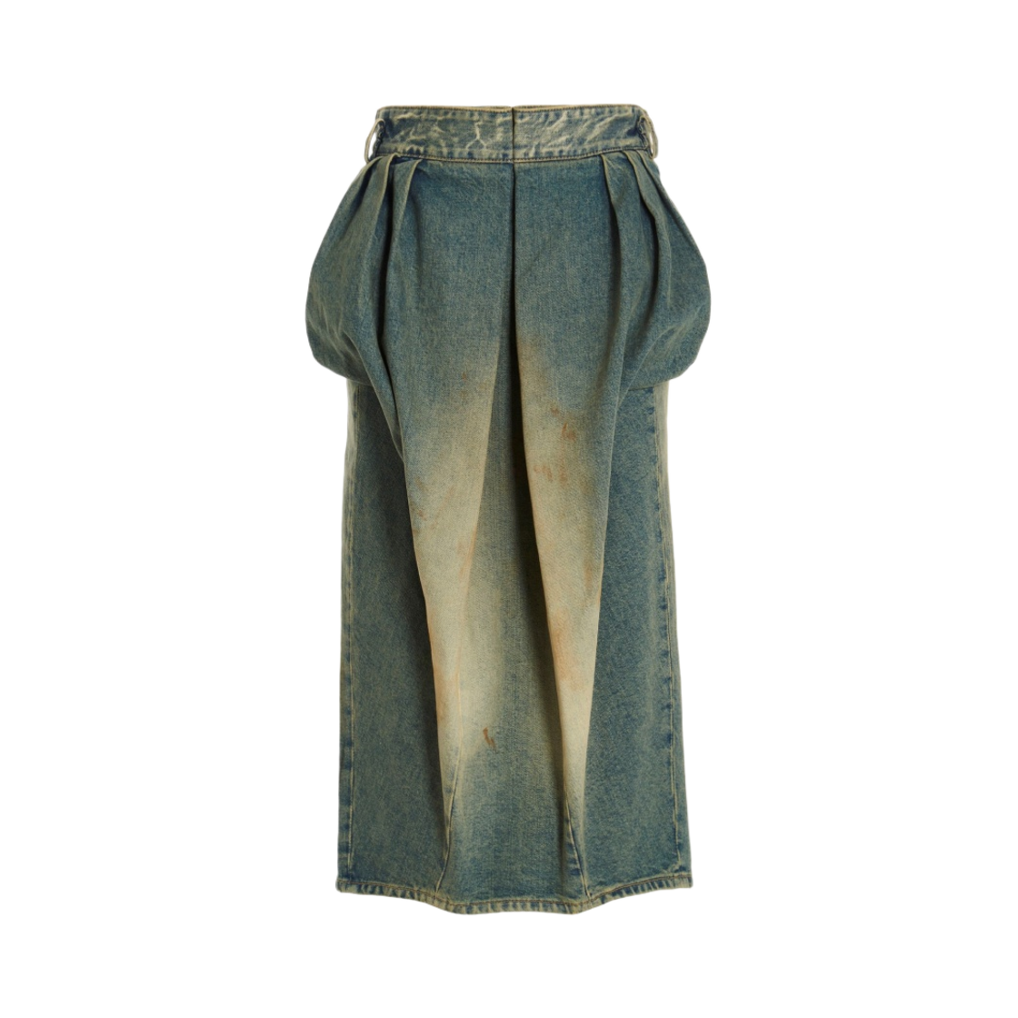 (W) 메종 마르지엘라 데님 개더드 스커트 더티 워시((W) Maison Margiela Denim Gathered Skirt Dirty Wash) - 1