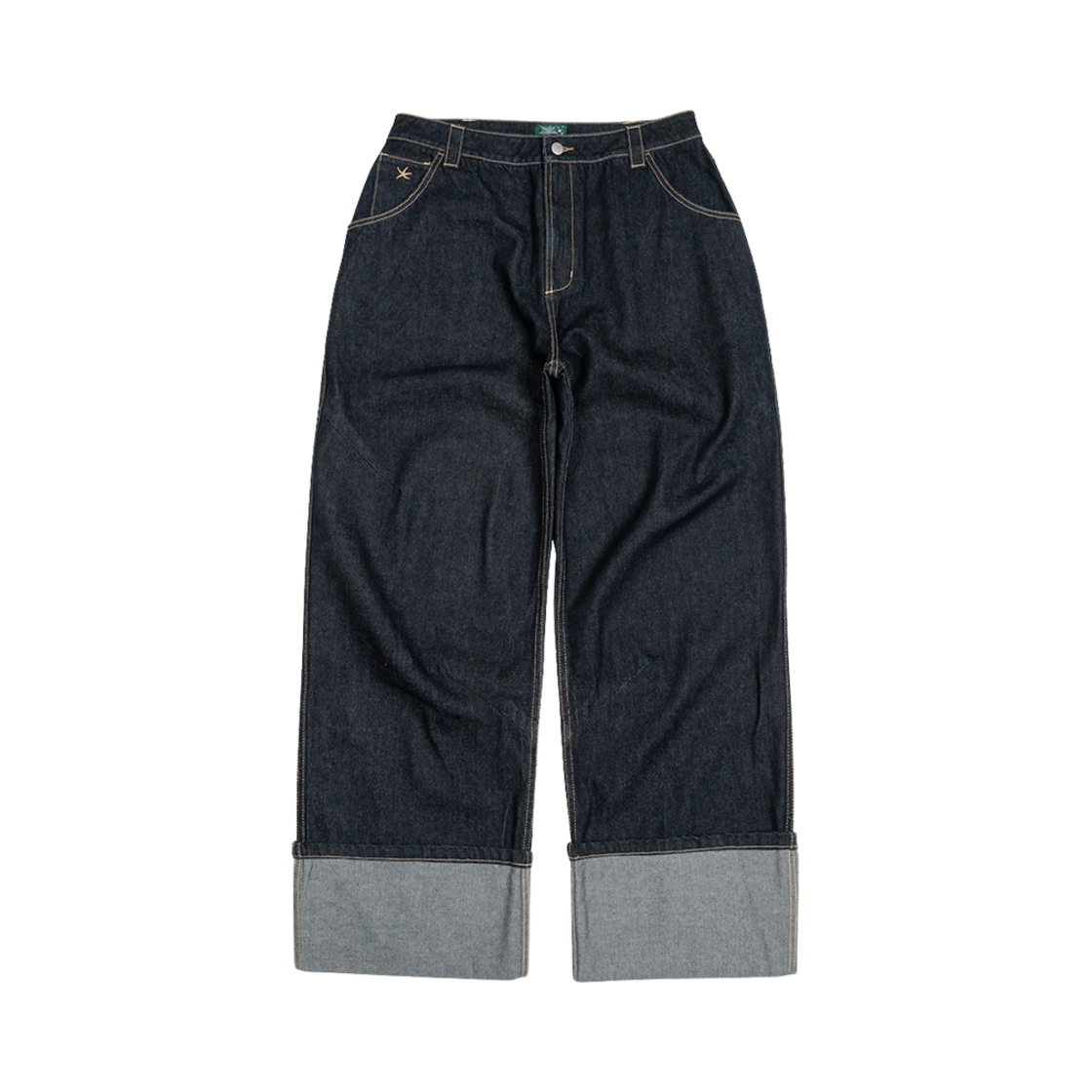 - The Coldest Moment Roll Up Denim Pants Navy