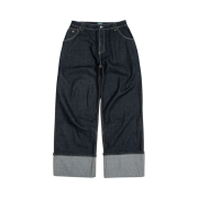 The Coldest Moment Roll Up Denim Pants Navy