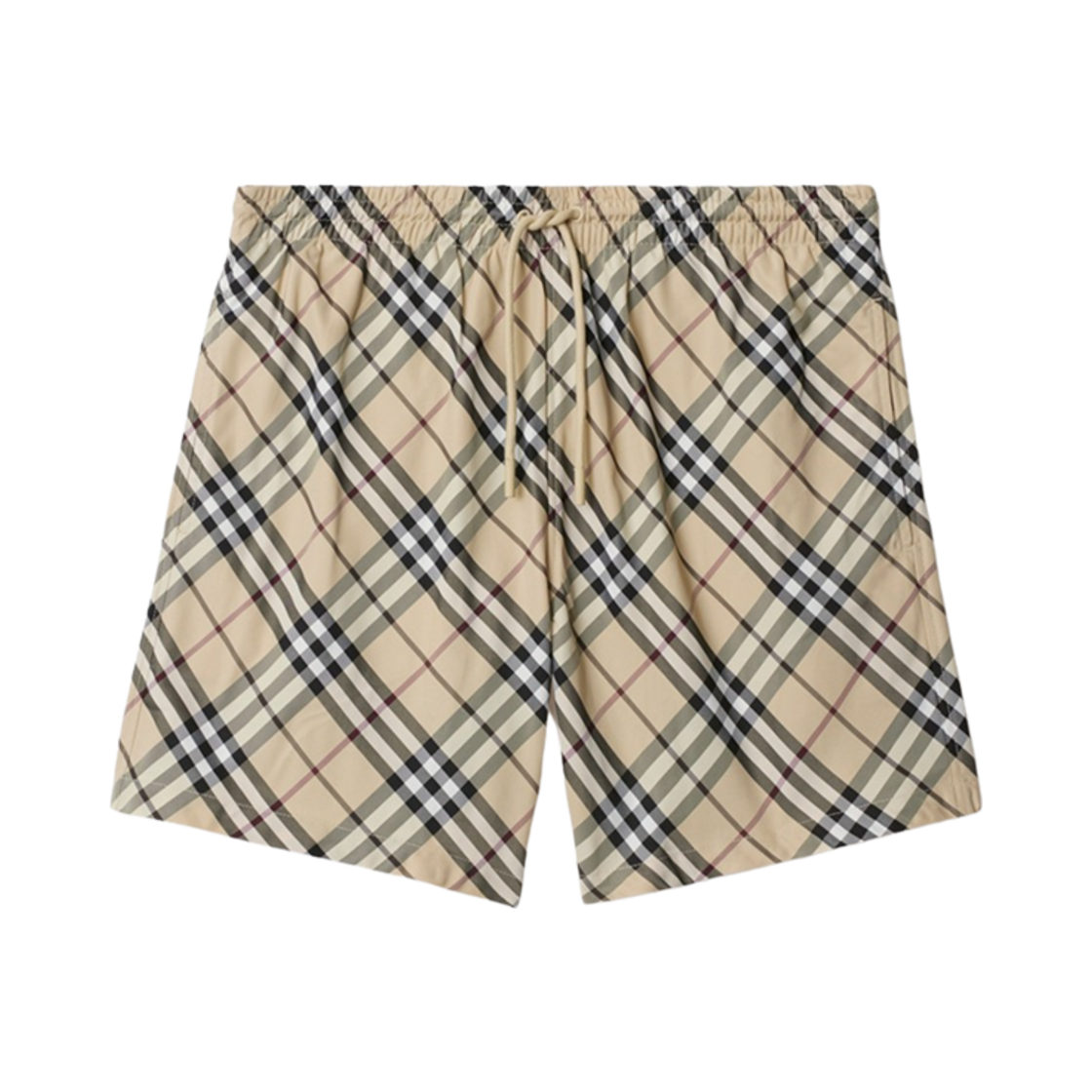 8101886 Burberry Check Swim Shorts Alabaster