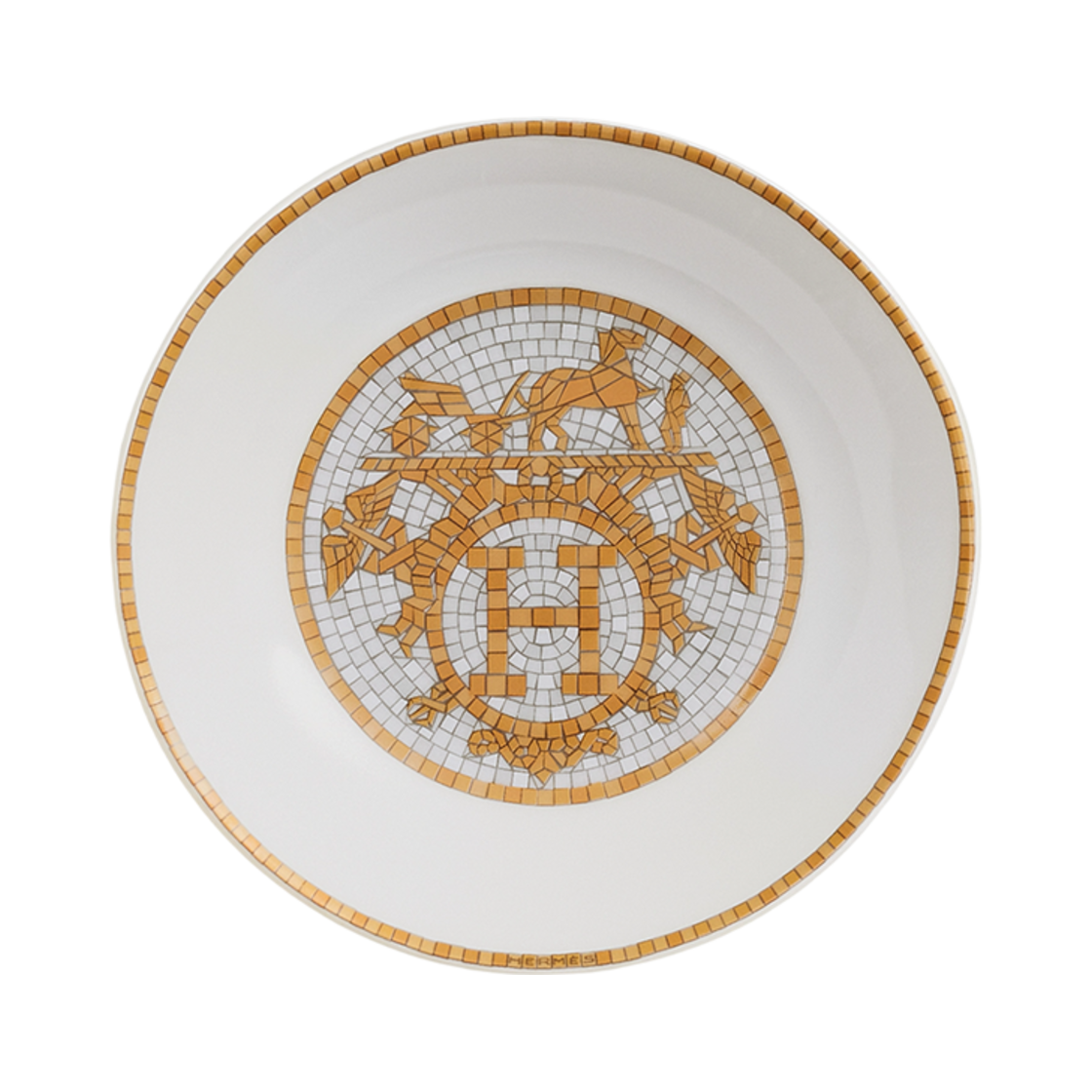 P026086P Hermes Mosaique Au 24 Gold Soy Dish Sans Coloris (1 Plate)