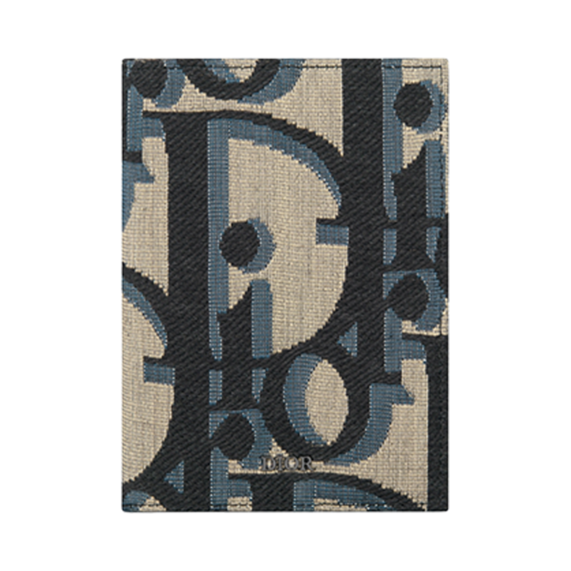 디올 패스포트 커버 베이지 블랙 맥시 오블리크 자카드