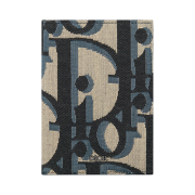 Dior Passport Cover Beige Black Maxi Oblique Jacquard