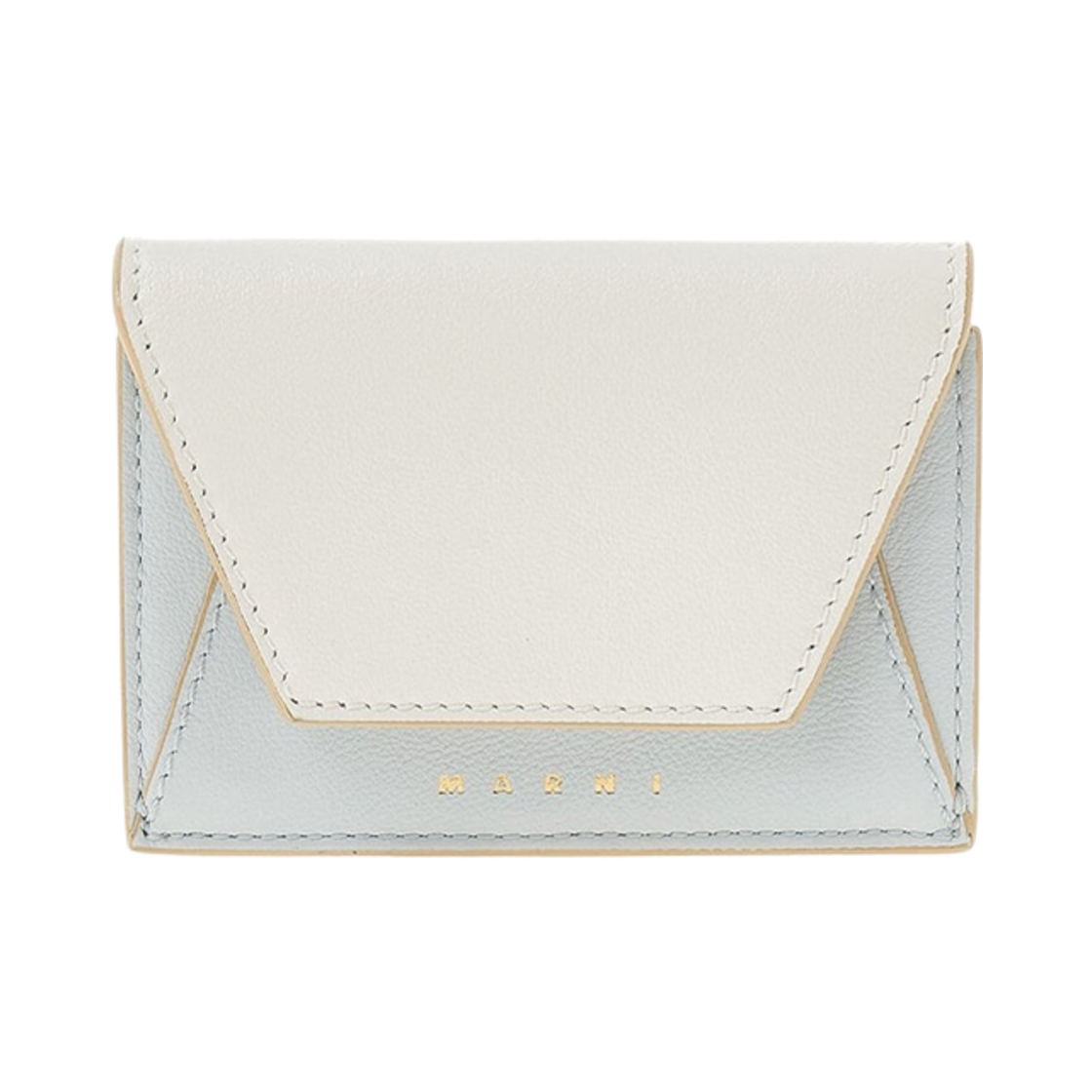 마르니 레더 트라이폴드 월렛 화이트 페일 블루(Marni Leather Tri-Fold Wallet White Pale Blue)