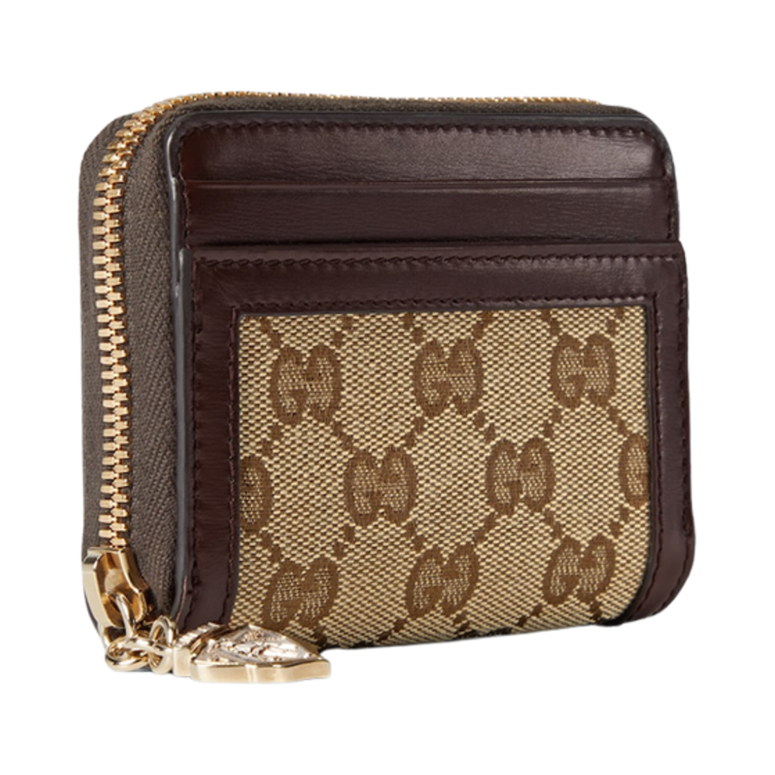 790037-FADHW-9742 Gucci Luce Mini Zip Wallet Beige Ebony Canvas - #2