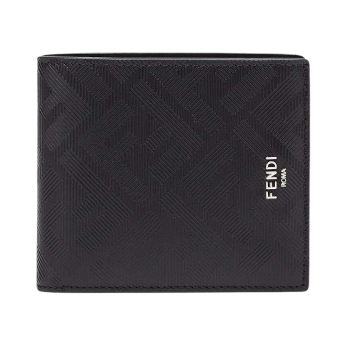 7M0169AJF4F19KP Fendi FF Leather Bi-Fold Wallet Black Red