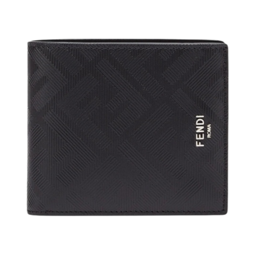 7M0169AJF4F19KP Fendi FF Leather Bi-Fold Wallet Black Red