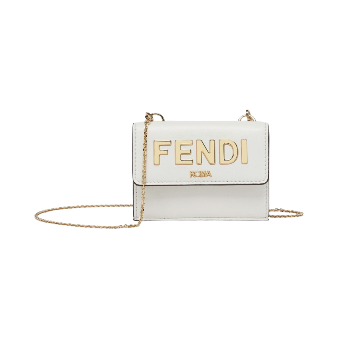 펜디 레더 메탈 체인 지갑 화이트(Fendi Leather Metal Chain Wallet White) - 1