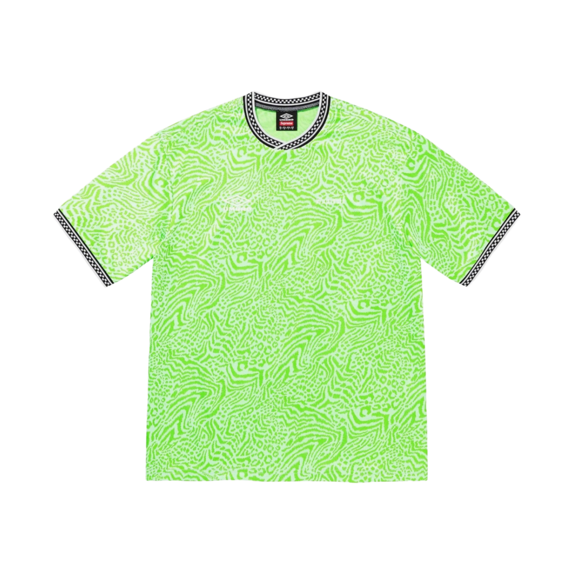 슈프림 x 엄브로 자카드 애니멀 프린트 사커 저지 화이트 - 23SS