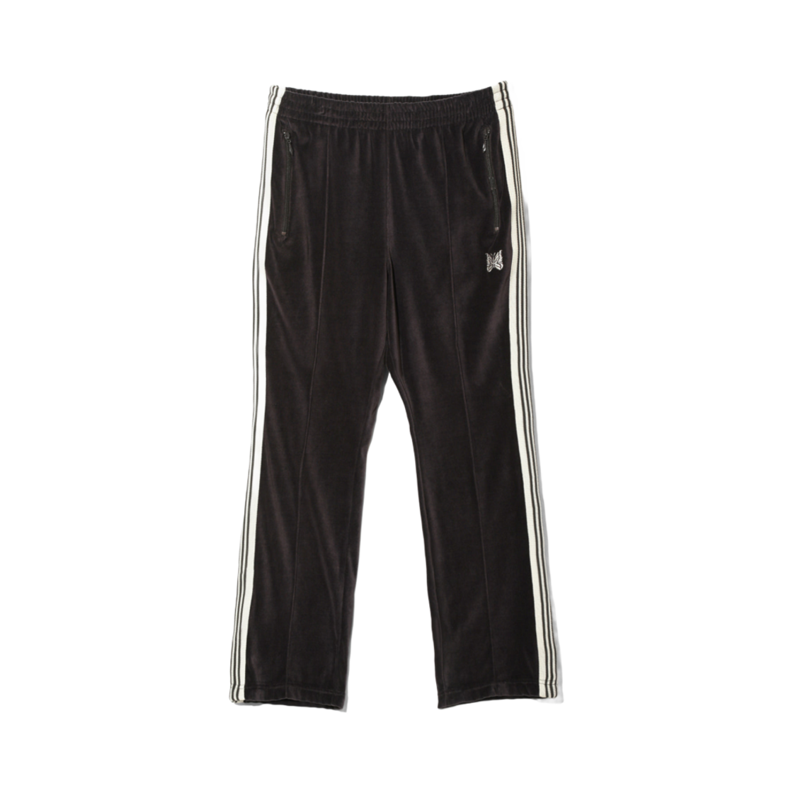QV321B Needles Narrow Track Pants C/PE Velour Charcoal